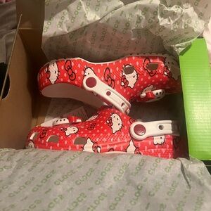 CROCS Kids Red Hello Kitty Slippers